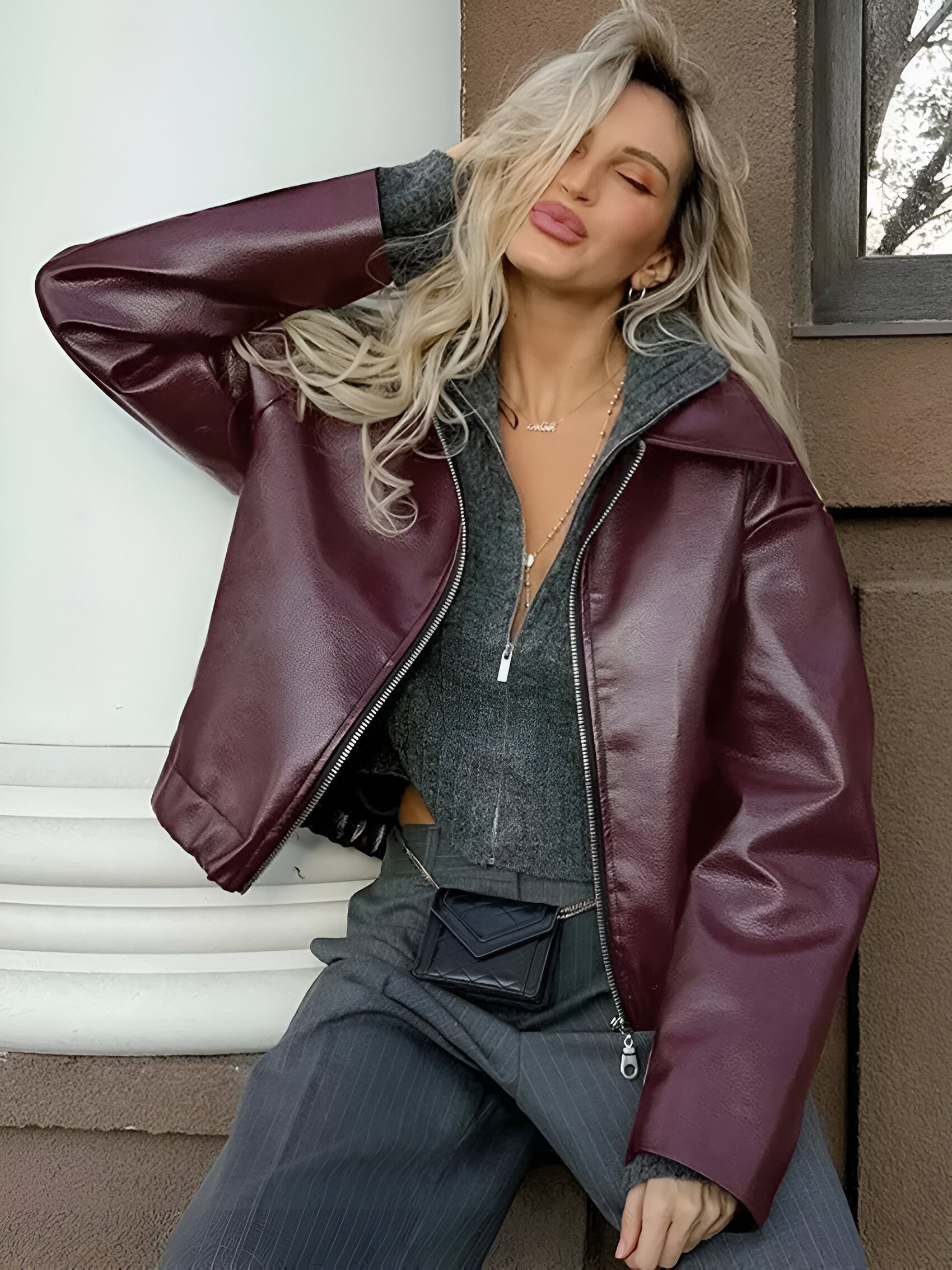 Julia™ | Skórzana bomberka